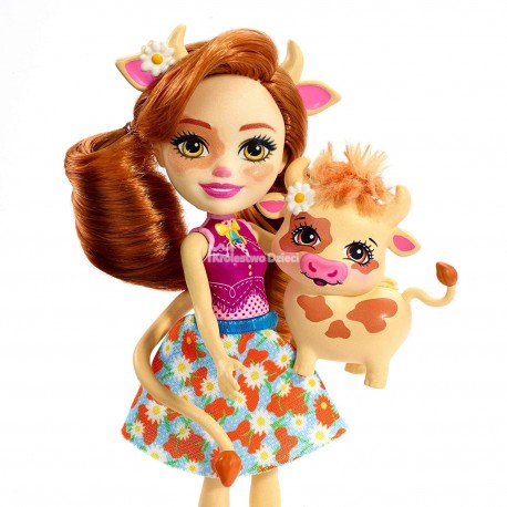 MATTEL - BARBIE - ENCHANTIMALS - LALKA + KRÓWKA - CAILEY COW & CURDLE - FNH22 FXM77 MATTEL - BARBIE - ENCHANTIMALS - LALKA + KRÓWKA - CAILEY COW & CURDLE - FNH22 FXM77