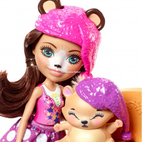 MATTEL - ENCHANTIMALS - BREN BEAR & SNORE + AKCESORIA - SŁODKA SYPIALNIA - FRH44 FRH46 MATTEL - ENCHANTIMALS - BREN BEAR & SNORE + AKCESORIA - SŁODKA SYPIALNIA - FRH44 FRH46