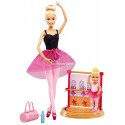 MATTEL - BARBIE - FITNESS - NAUCZYCIELKA BALETU - BALETNICA - 2 LALKI - DVG13 DXC93